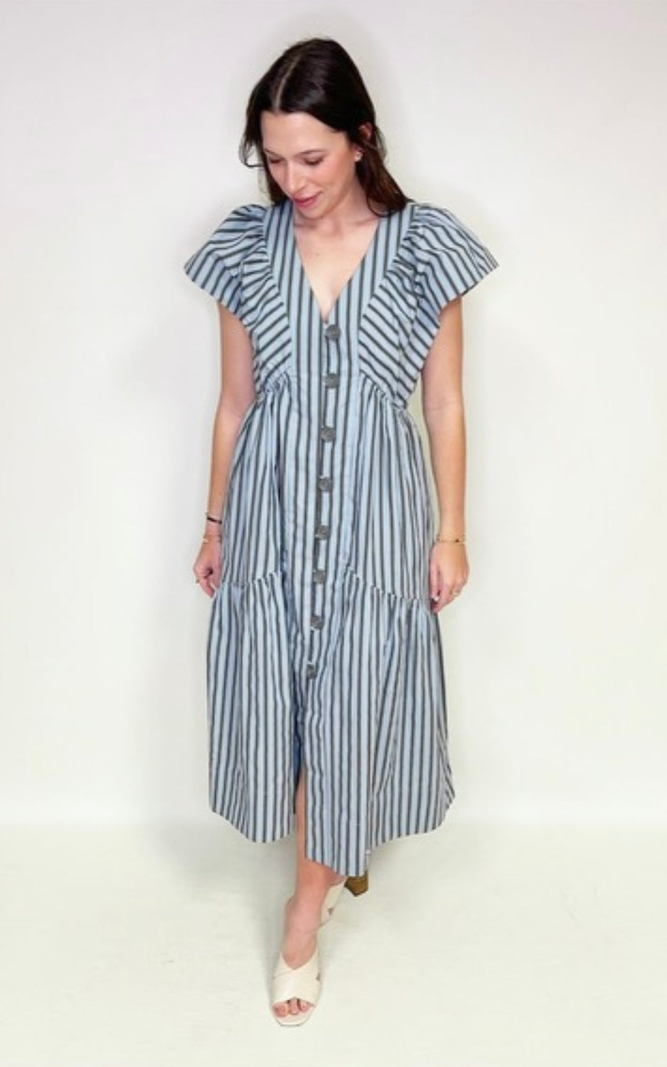 Stripe Button Maxi