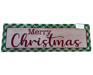 Gingham Christmas Doormat