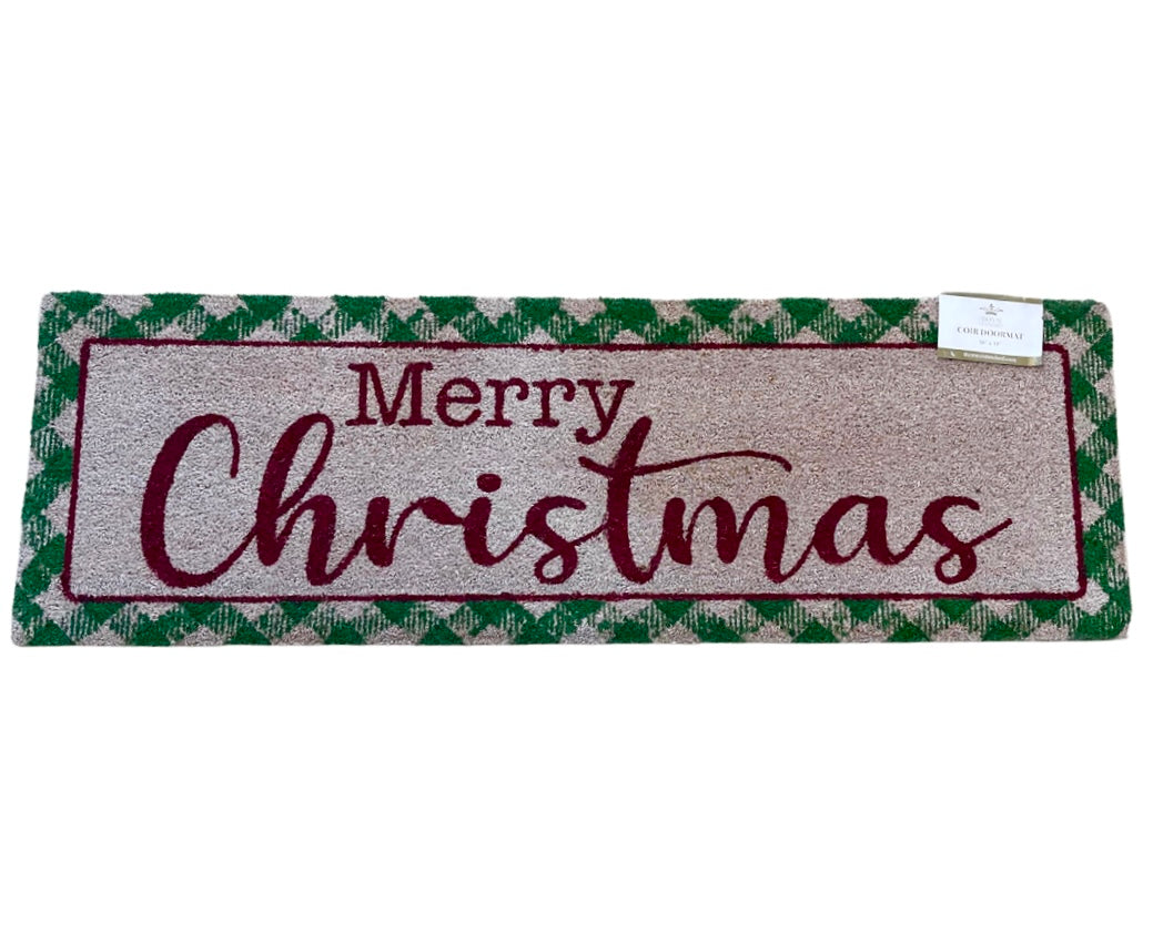 Gingham Christmas Doormat