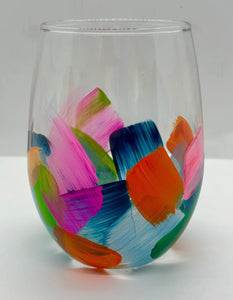 Hand Painted Wine Glass