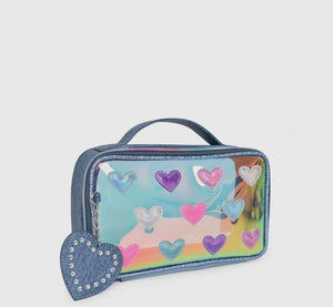 Denim Heart Cosmetic Case