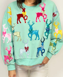 Velvet Reindeer Sweatshirt