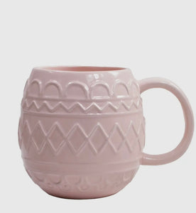 Embossed Pink Coffee Mug